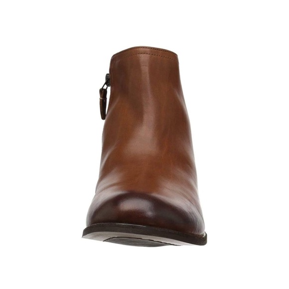 CLARKS ARTISAN COLLECTION MAYPEARL RAMIE LEATHER DARK TAN ANKLE BOOTIES NIB SZ 7 - Picture 5 of 8